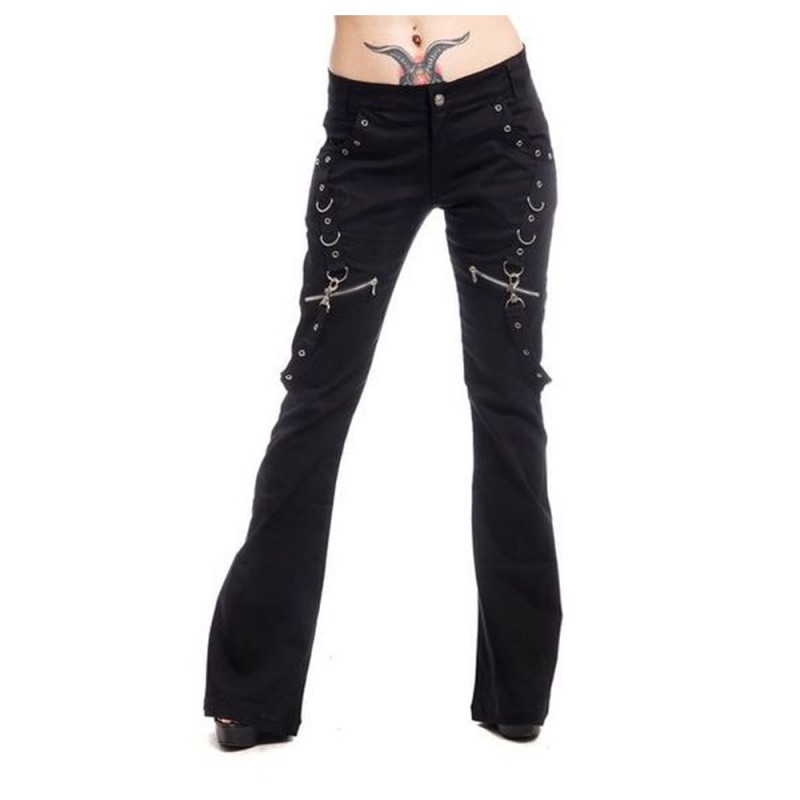 Women Punk Emo Ladies Black Zipper Pant Women Gothic Pant